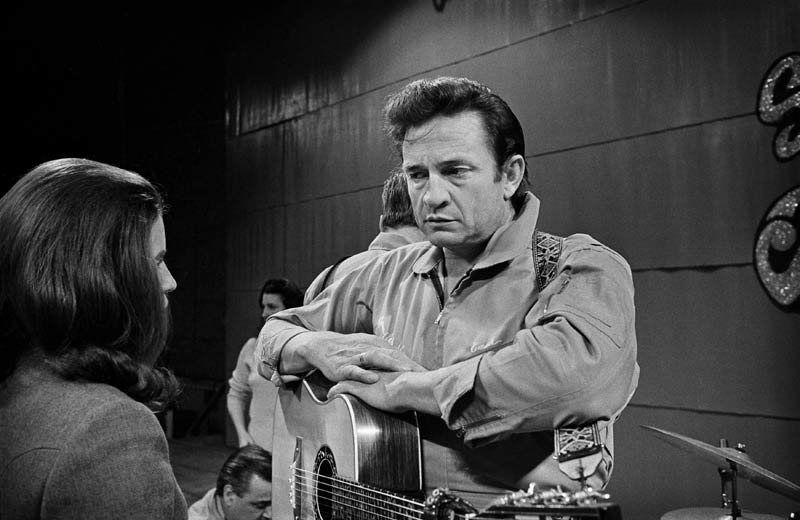 Johnny Cash With June Carter During Soundcheck at San Quentin Prison, San Quentin, CA 1969