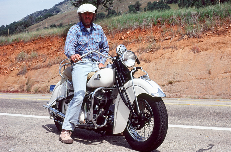 Steve McQueen, 1941 Indian Bike, PCH, 1977
