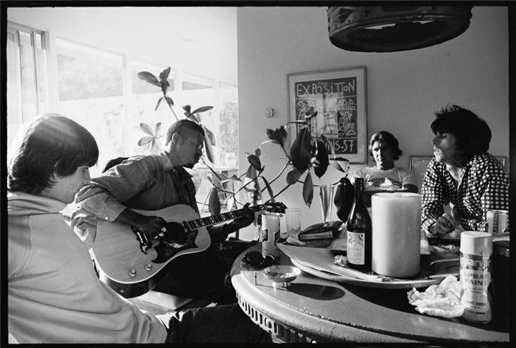 Gram Parsons, Taj Mahal, and Keith Richards, Los Angeles, 1968