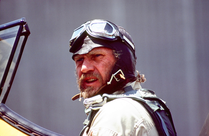 Steve McQueen, Cockpit of Stearman, Santa Paula Airport, CA, 1979
