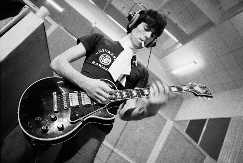 Keith Richards in Headphones on Guitar, Olympic Studios (II), London, 1966