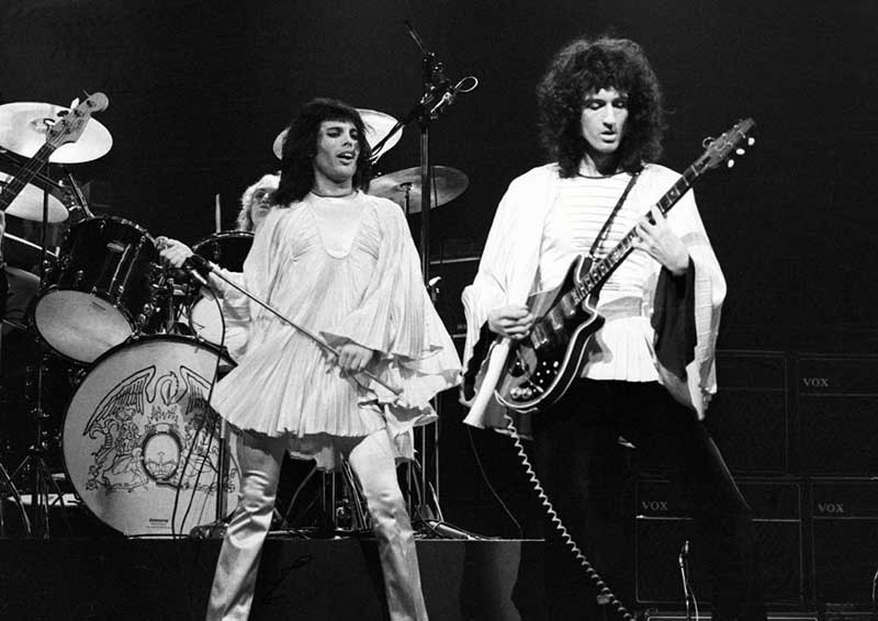 Freddie Mercury & Brian May, Rainbow Theatre, 1974