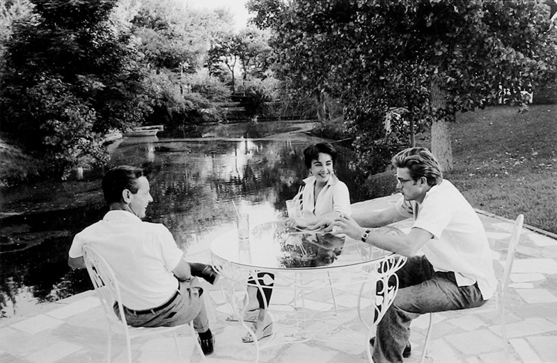 Rock Hudson, James Dean & Elizabeth Taylor at a Table, While Making Giant, Marfa, TX, 1955