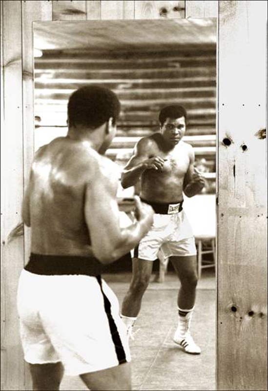Muhammad Ali MirrorBoxing at Deer Lake, PA, 1977
