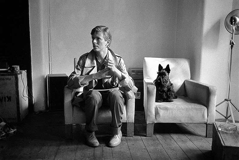 David Bowie with Scotty Dog, London, 1980