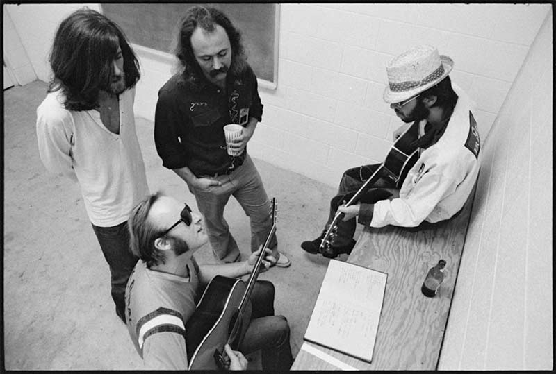 Crosby, Stills, Nash & Young Backstage, Buffalo, NY, 1974