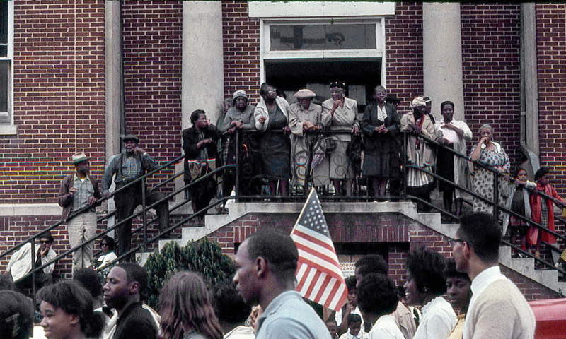 Crowd on Stairs, Alabama Freedom March, 1965