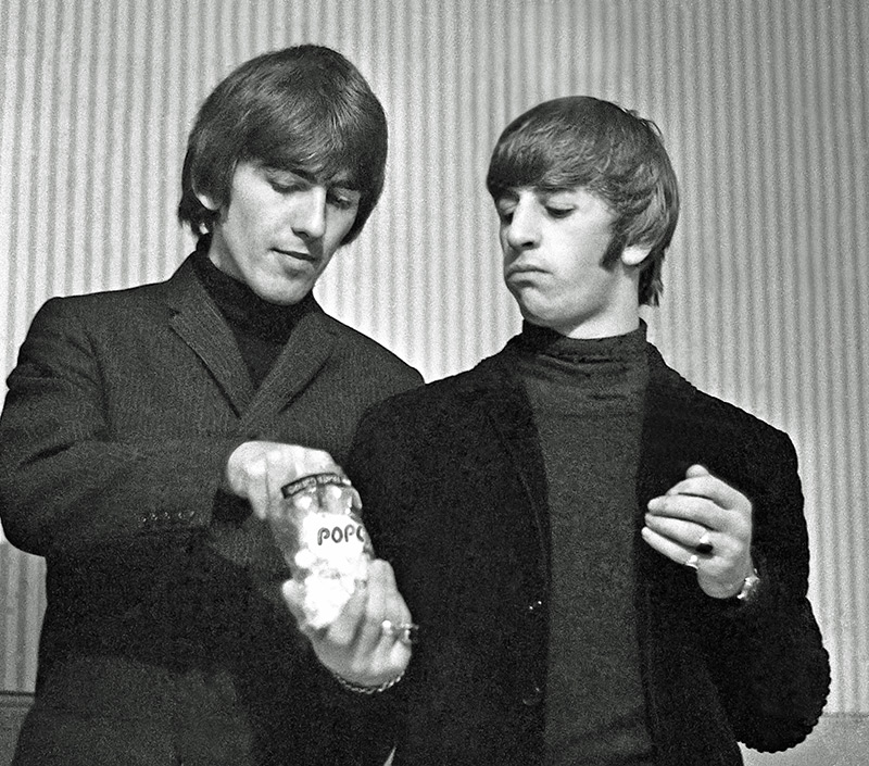 George Harrison and Ringo Starr, Pop Stars, Odeon, Leeds, 1964