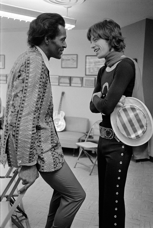 Chuck Berry & Mick Jagger Backstage, 1969