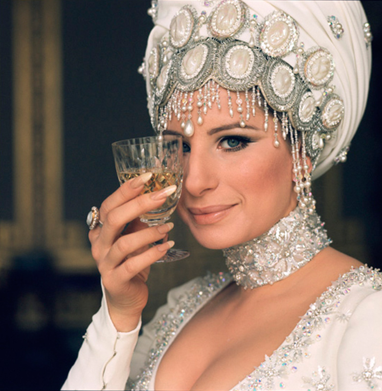 Barbra Streisand in Headdress With Glass, 1969