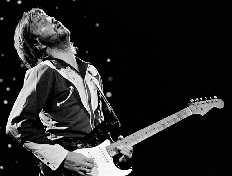 Eric Clapton Performing with Head Back, Providence, RI, 1974