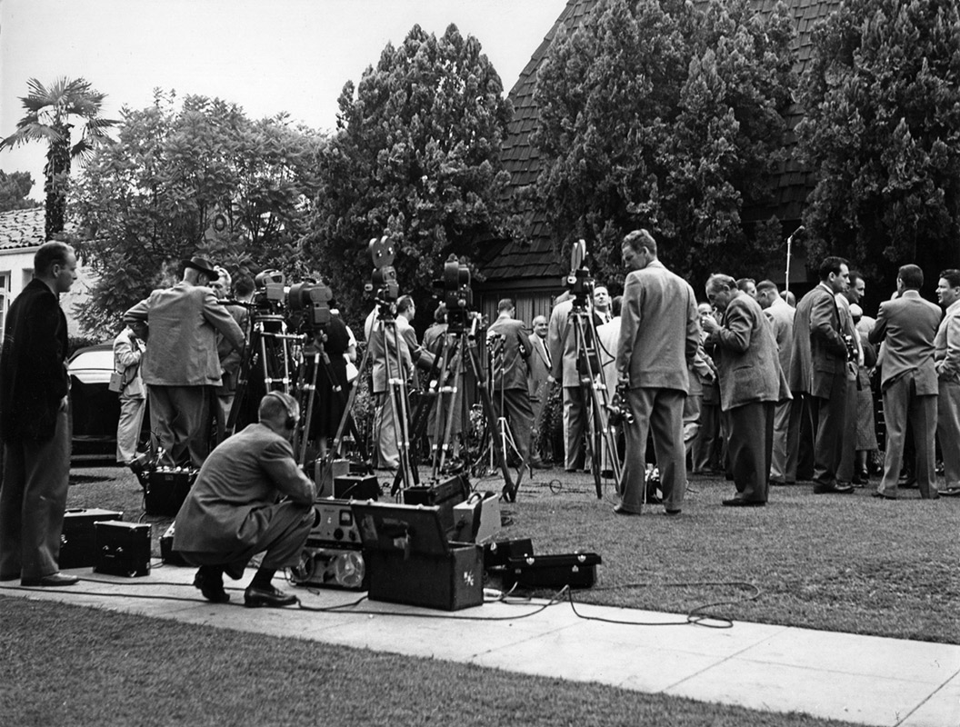 Hollywood Press Outside Marilyn Monroe's Home, 1954
