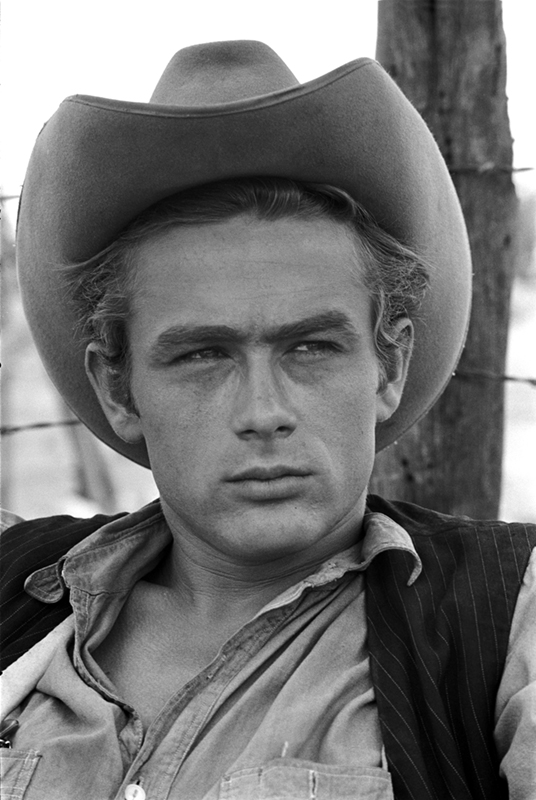 James Dean Portrait in a Cowboy Hat, on the Set of Giant, TX, 1955 (Facing Camera)