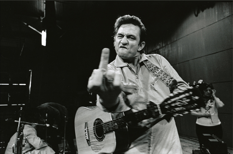 Johnny Cash, San Quentin, 1969 "Flipping the Bird"