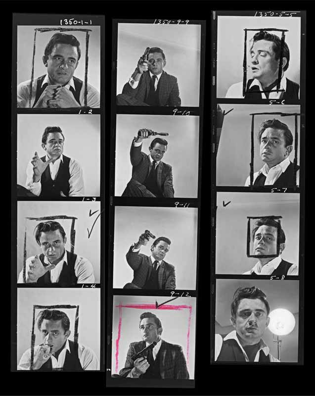 Johnny Cash Proof Sheet Photo Studio, August, 1960