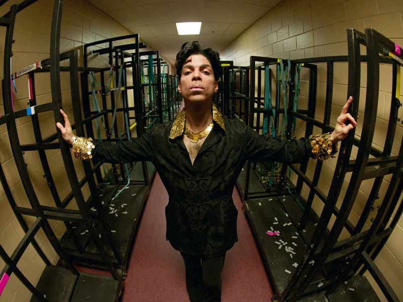 Prince Portrait Among Cages, Backstage - Basis for "Lotus Flow3r" Album Cover Musicology Tour, Philadelphia, 2004