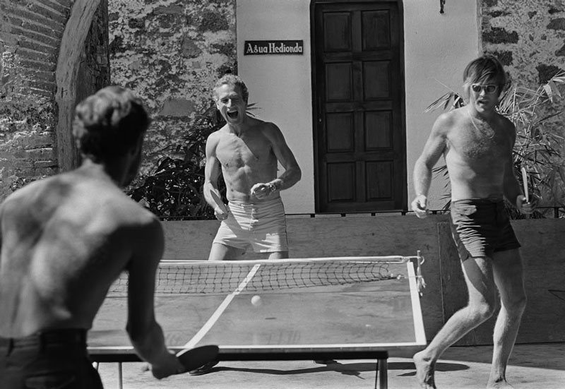 Paul Newman & Robert Redford Playing Ping Pong Mexico 1968
