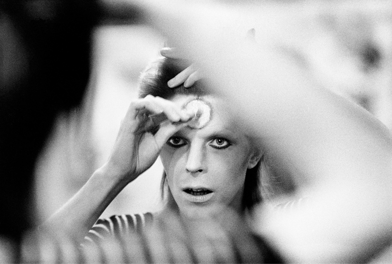David Bowie Applying Makeup, 1973