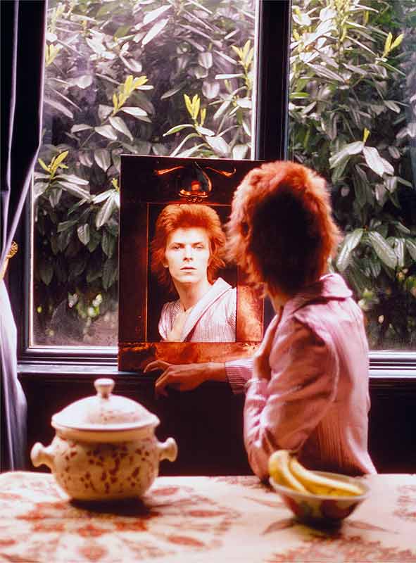 David Bowie in Mirror, Haddon Hall, April,1972