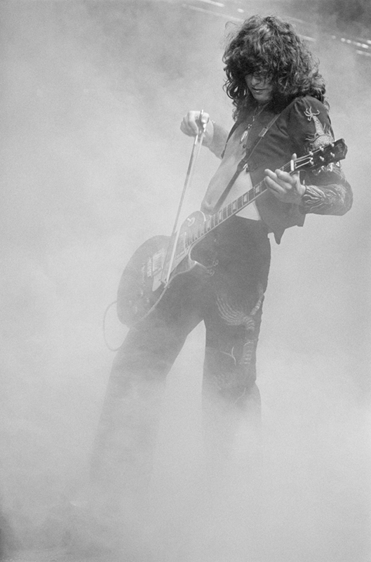 Jimmy Page Playing with Violin Bow, Earls Court, 1975