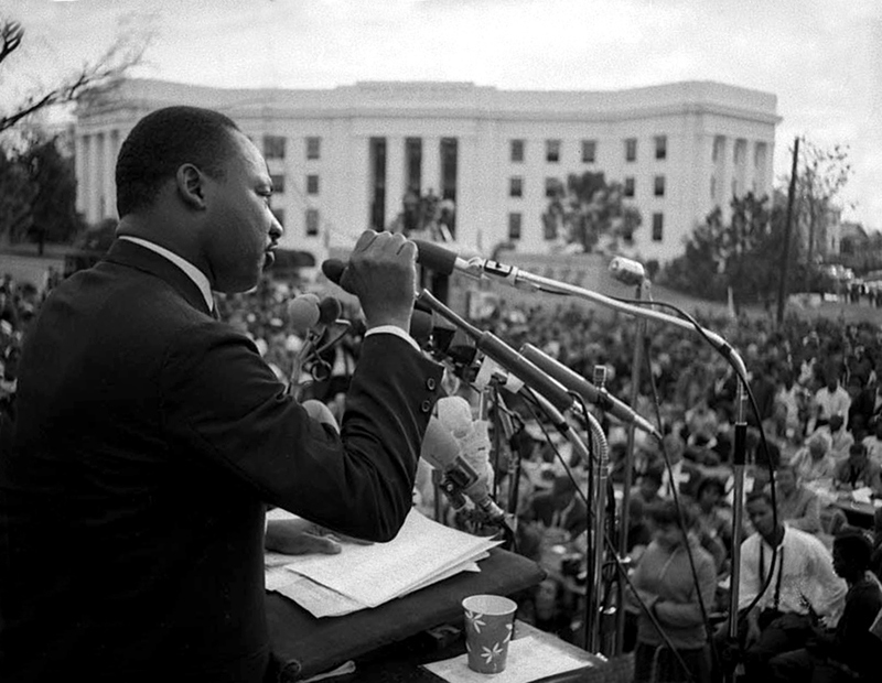 Rev. Dr. Martin Luther King Jr. Gesturing, Alabama State Capitol, 1965