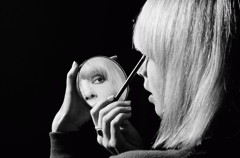 Anita Pallenberg Reflected in Makeup Mirror, London, 1967