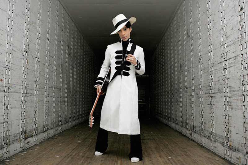 Prince Portrait in White Suit - Inside Trailer - "A Private View" Book Cover, CA, 2004