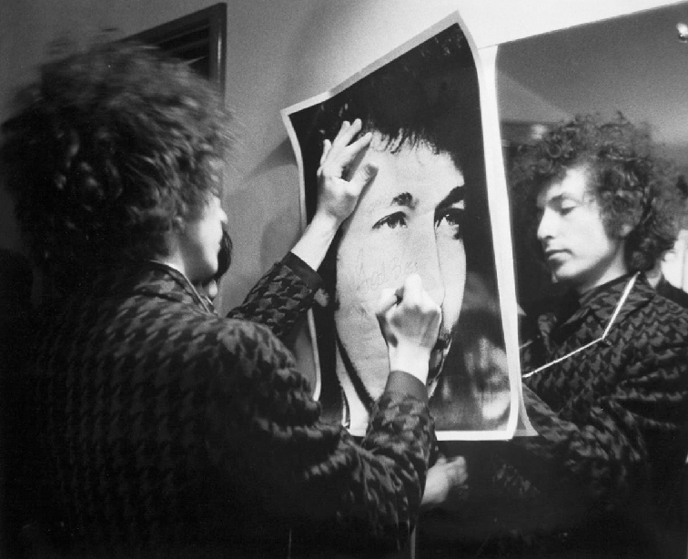 Bob Dylan with Poster, Paris, 1966