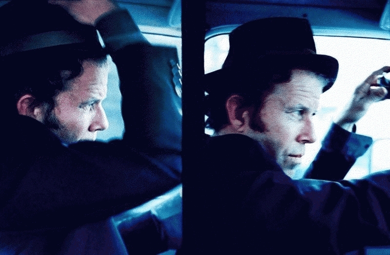 Tom Waits Portraits While Driving Diptych, Sonoma County, CA, 1999
