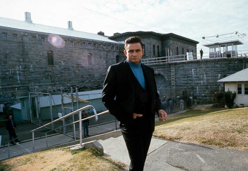 Johnny Cash Outside at Folsom Prison - [Color], Folsom, CA 1968