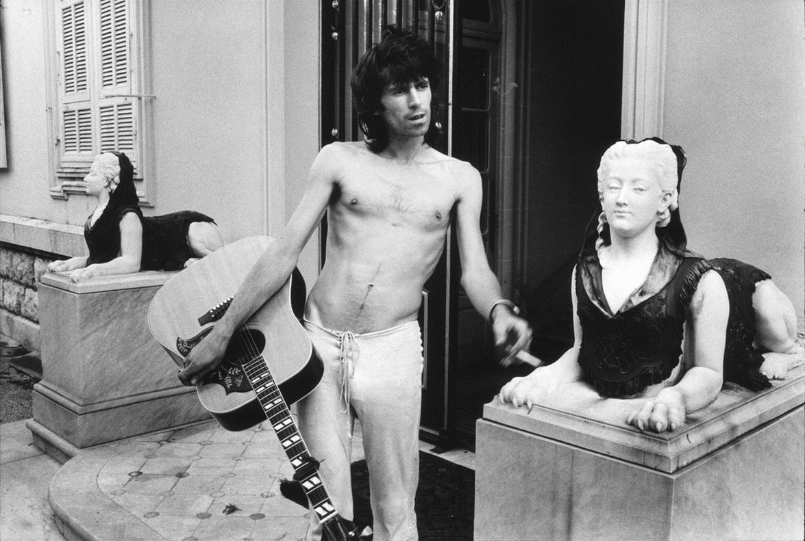 Keith Richards and Sphinx, Nellcôte, France, 1971