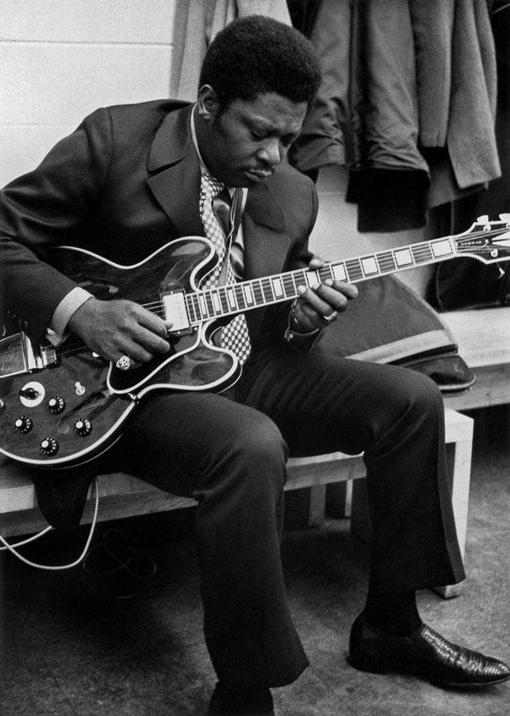 BB King Rehearsing Backstage at Madison Square Garden, Rolling Stones Tour, NYC, Nov., 1969