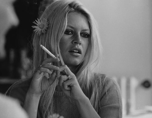 Brigitte Bardot with Cigarette, on the Set of Shalako, 1968