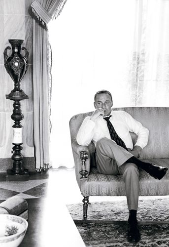 Frank Sinatra Sitting on a Sofa, On the Set of The Lady in Cement, 1968