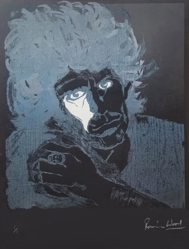 Keith Richards Monoprint Black/Blue/Metallic, c.1987